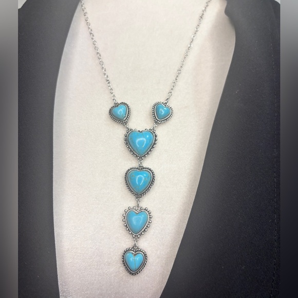 Jewelry - Silver and Turquoise Heart Necklace